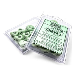 Chessex Dice: Opaque Pastel Green/Black (Ten D10 Set)