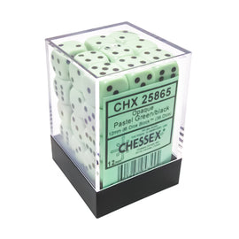 Chessex Dice: Opaque Pastel Green/Black (12mm 36D6 Set)