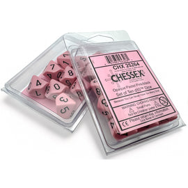 Chessex Dice: Opaque Pastel Pink/Black (Ten D10 Set)