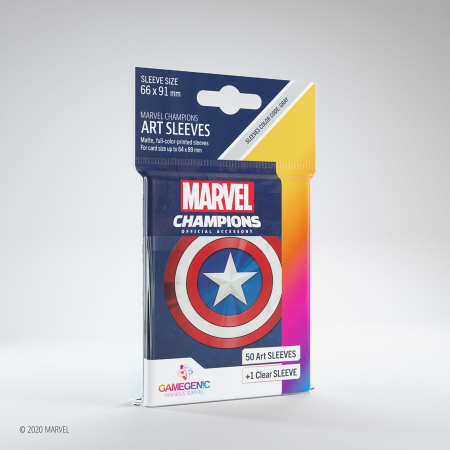 Marvel Champions Sleeves: Captain America (50 Count / Gamegenic)