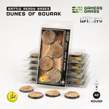 Gamers Grass Battle Ready Bases - Dunes of Bourak - Round 40mm (4x) (Designed for Infinity)