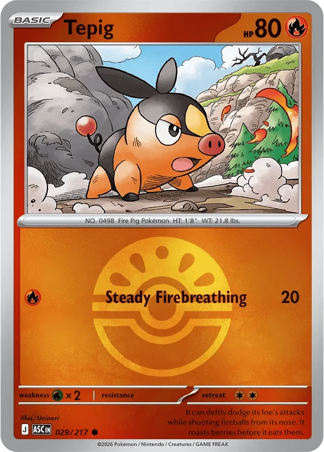 Tepig (029/217) (Friend Ball) [Mega Evolution: Ascended Heroes]