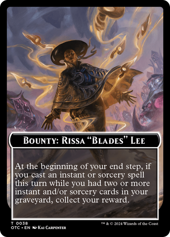 Bounty: Rissa "Blades" Lee // Bounty Rules Double-Sided Token [Outlaws of Thunder Junction Commander Tokens]