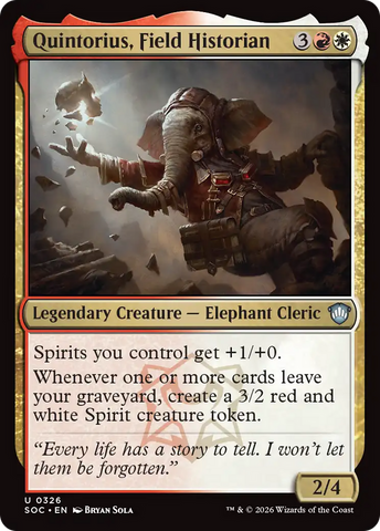 Quintorius, Field Historian [Secrets of Strixhaven Commander]