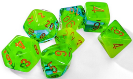 RPG Dice: Gemini Plasma Green-Teal/Orange Luminary (CHX26470)