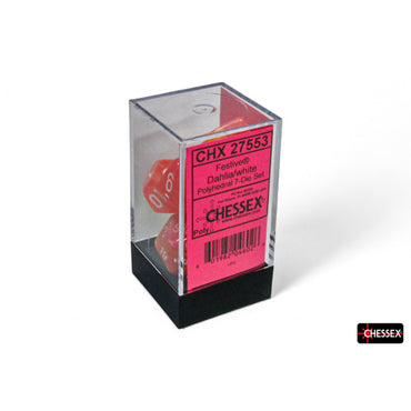 RPG Dice: Festive Dahlia/White Luminary (CHX27553)