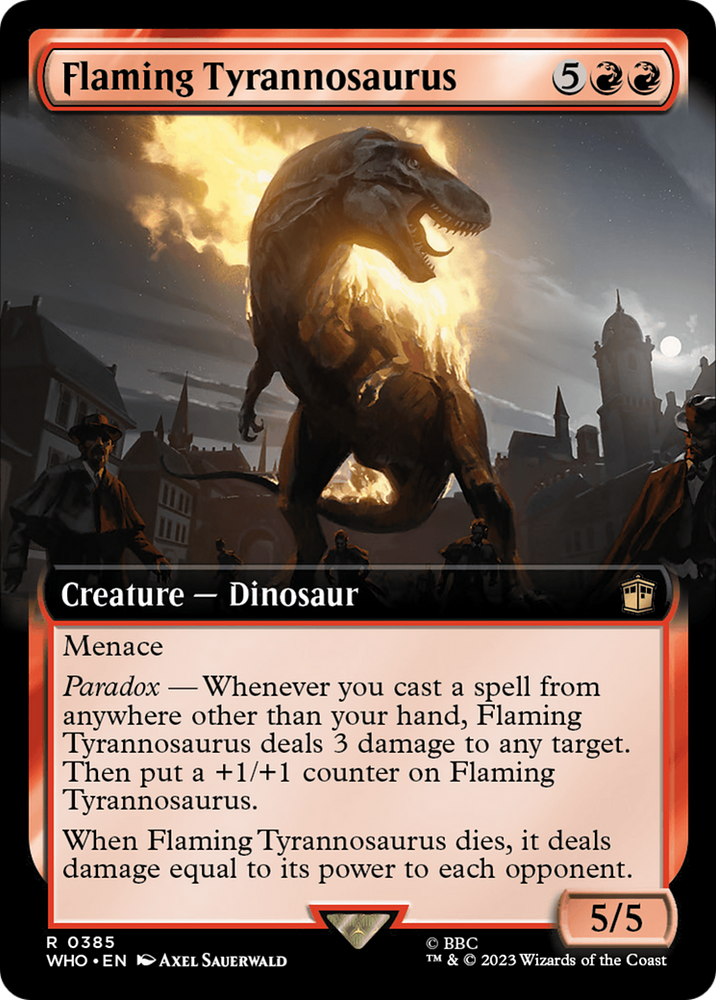 Flaming Tyrannosaurus (Extended Art) [Doctor Who]