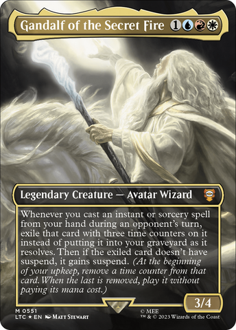 Gandalf of the Secret Fire (Borderless) (Surge Foil) [The Lord of the Rings: Tales of Middle-Earth Commander]