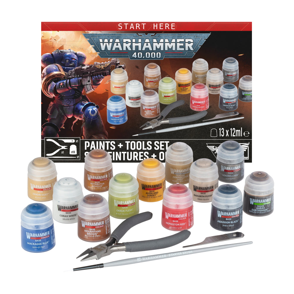 (PREORDER) Warhammer 40,000: Paints + Tools Set