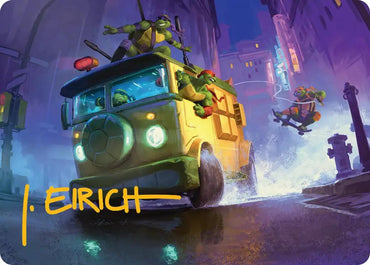 Turtle Van Art Card (Gold-Stamped Signature) [Teenage Mutant Ninja Turtles Art Series]