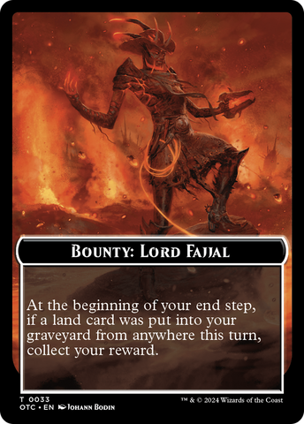Bounty: Lord Fajjal // Bounty Rules Double-Sided Token [Outlaws of Thunder Junction Commander Tokens]