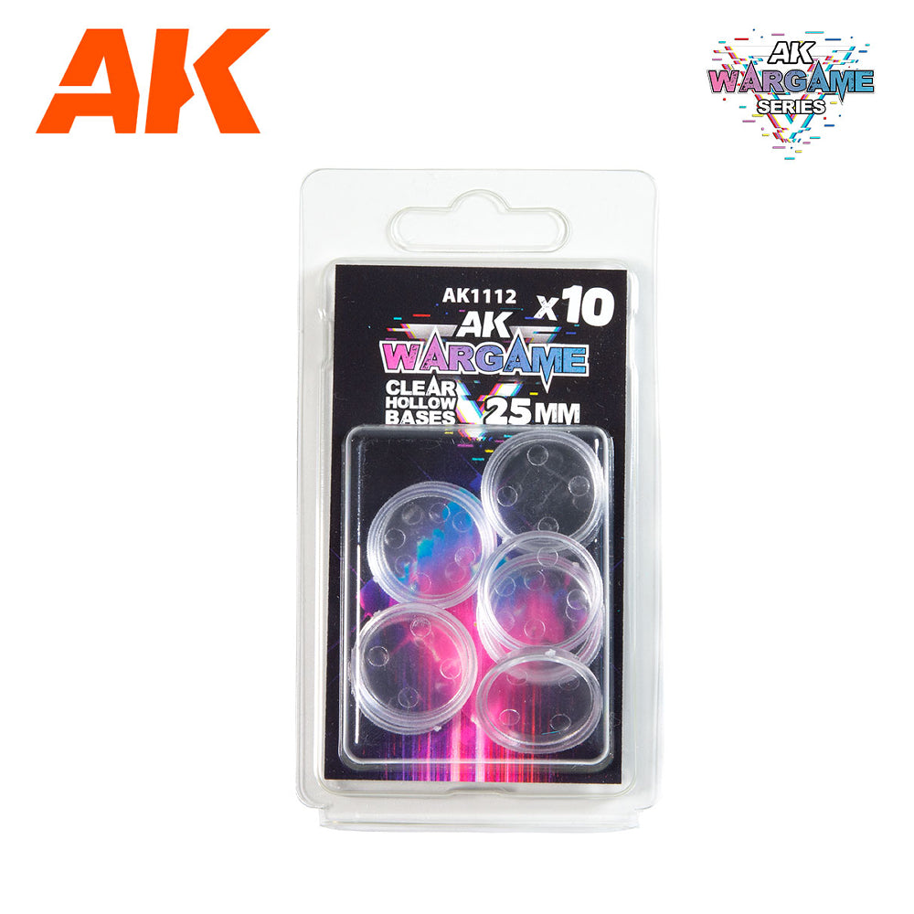 AK: Bases - Clear Hollow Round (25mm / x10) (AK1112)