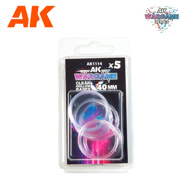 AK: Bases - Clear Hollow Round (40mm / x5) (AK1114)