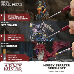 Army Painter: Hobby Brushes - Starter Set (Small Detail, Standard & Drybrush)