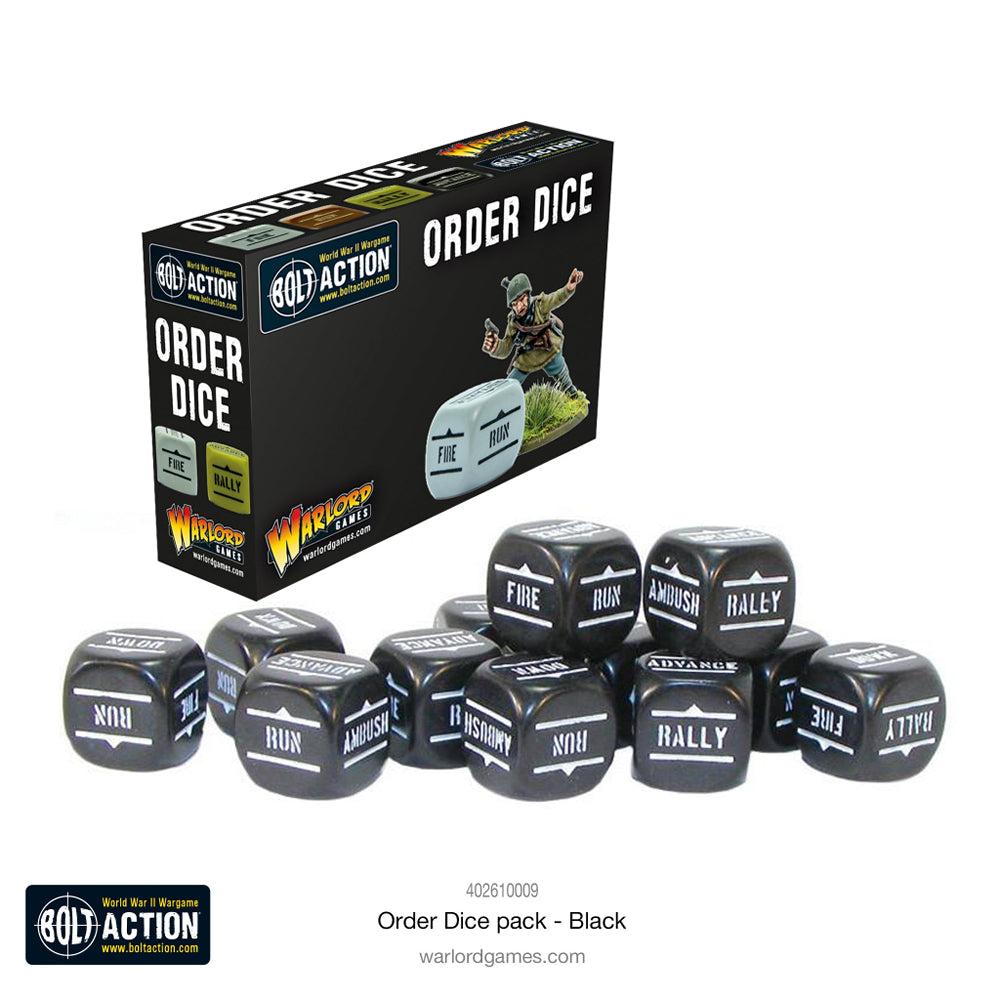 Bolt Action: Order Dice - Black