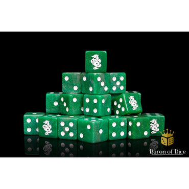 Baron of Dice: Jade Dragon - Shimmering Jade (Square / 25D6)