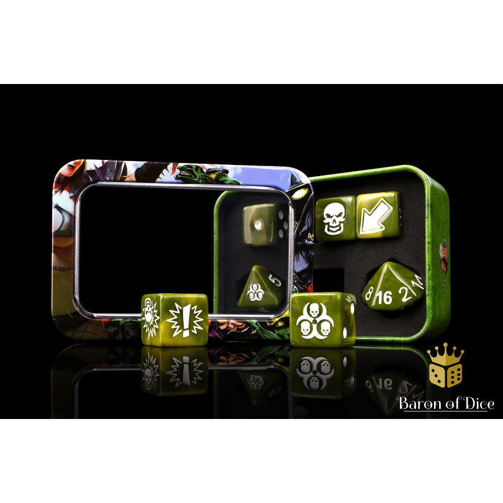 Baron of Dice: Bloody Football Dice - Diseased Biohazard (7 Dice Set)