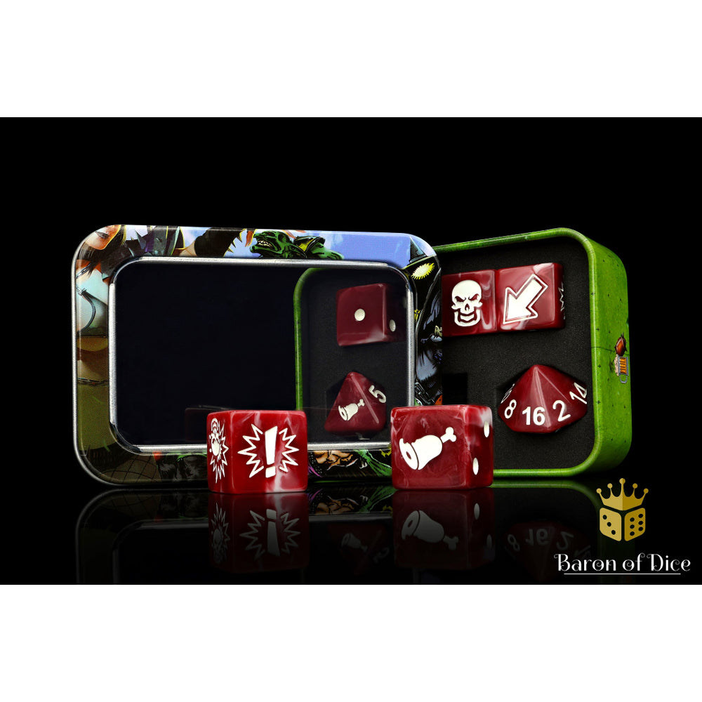 Baron of Dice: Bloody Football Dice - Blood Red Ogre (7 Dice Set)