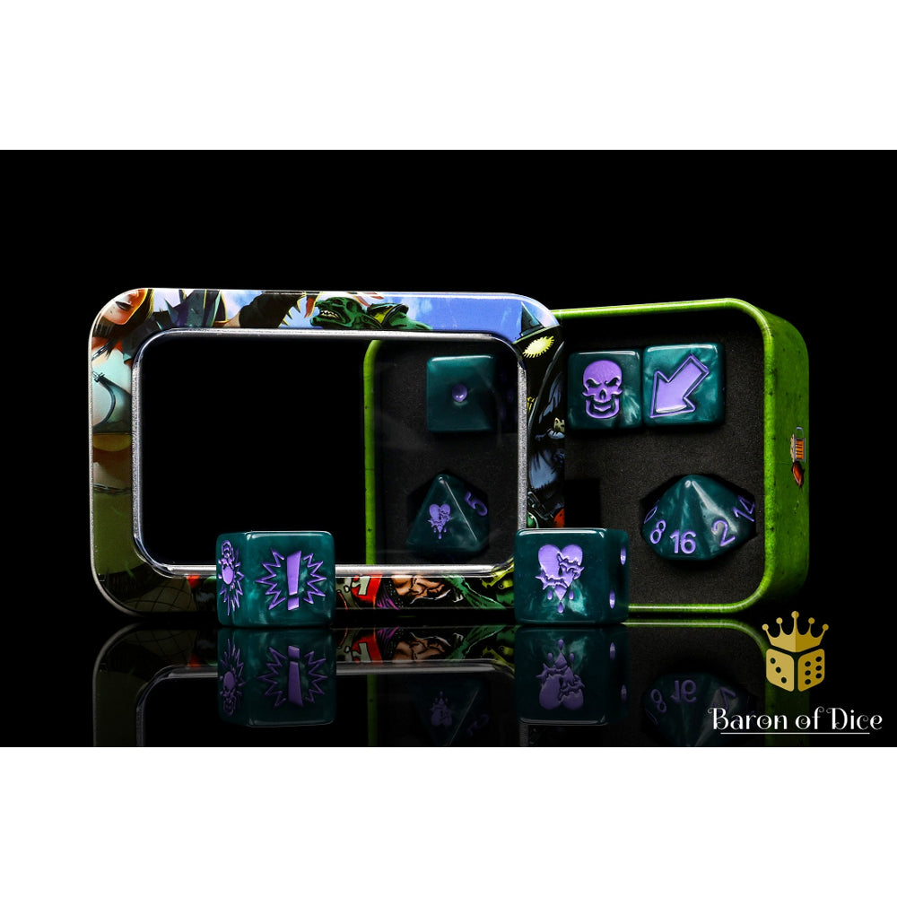 Baron of Dice: Bloody Football Dice - Terror Barbed Heart (7 Dice Set)