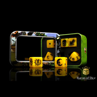 Baron of Dice: Bloody Football Dice - Twilight Goblin Moon (7 Dice Set)