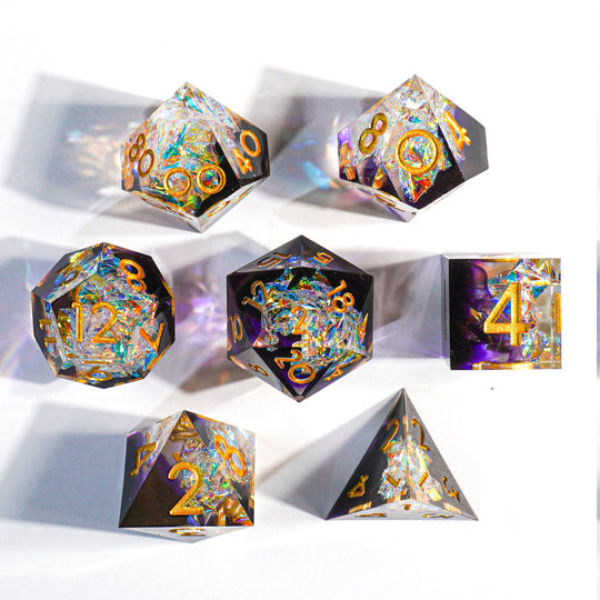 Resin RPG Dice: Blinding Lights (Mimic Dice)
