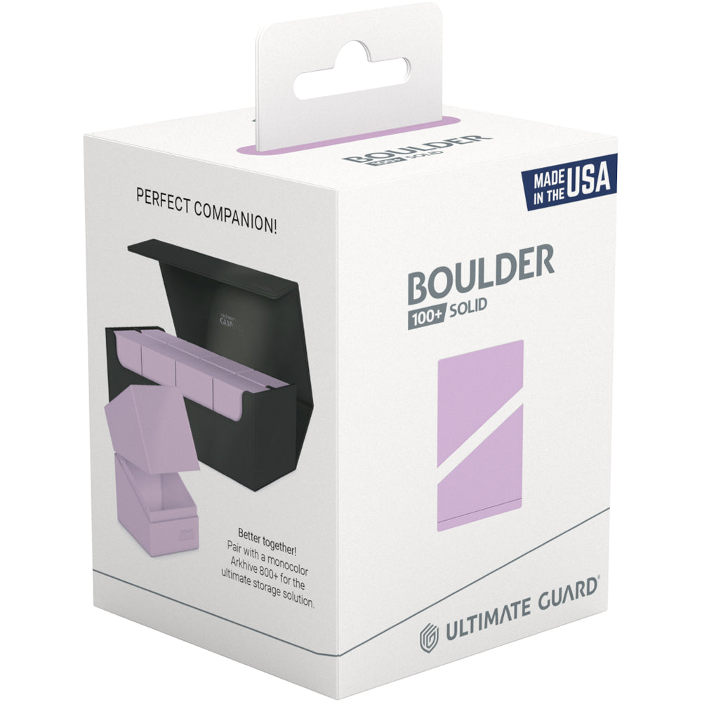 Ultimate Guard Deck Box: Boulder Deck Case - Solid Pastel Lavender Purple (Holds 100+)
