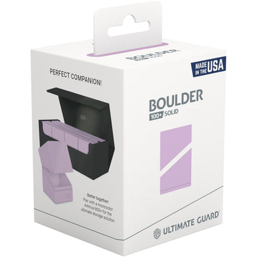 Ultimate Guard Deck Box: Boulder Deck Case - Solid Pastel Lavender Purple (Holds 100+)