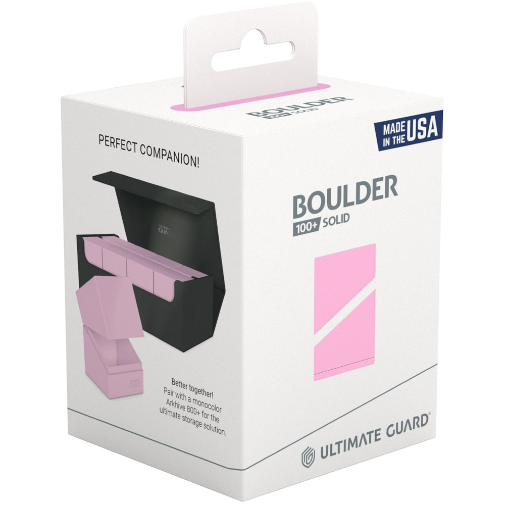 Ultimate Guard Deck Box: Boulder Deck Case - Solid Pastel Candy Pink (Holds 100+)
