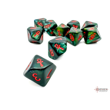 10D10 Set: Scarab Jade/Red Ankh (CHX29025)