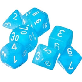RPG Dice (Mini): Frosted Caribbean Blue/White (CHX20416)