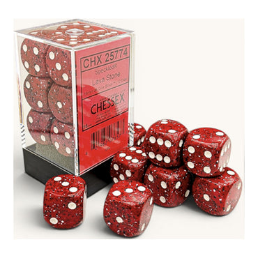 12D6 Set (16mm): Speckled Lava Stone (CHX25774)