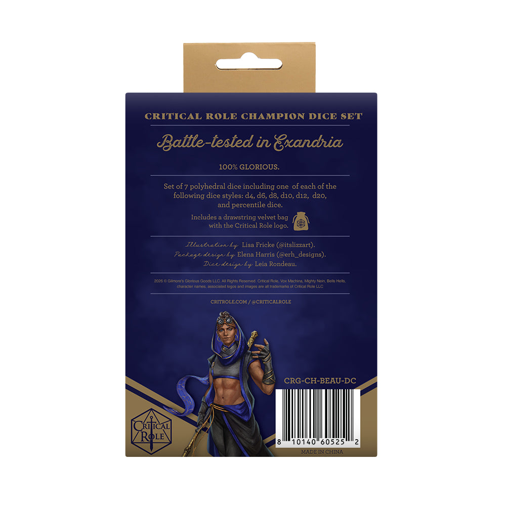 Critical Role: Champion Dice Set - Beuregard Lionett