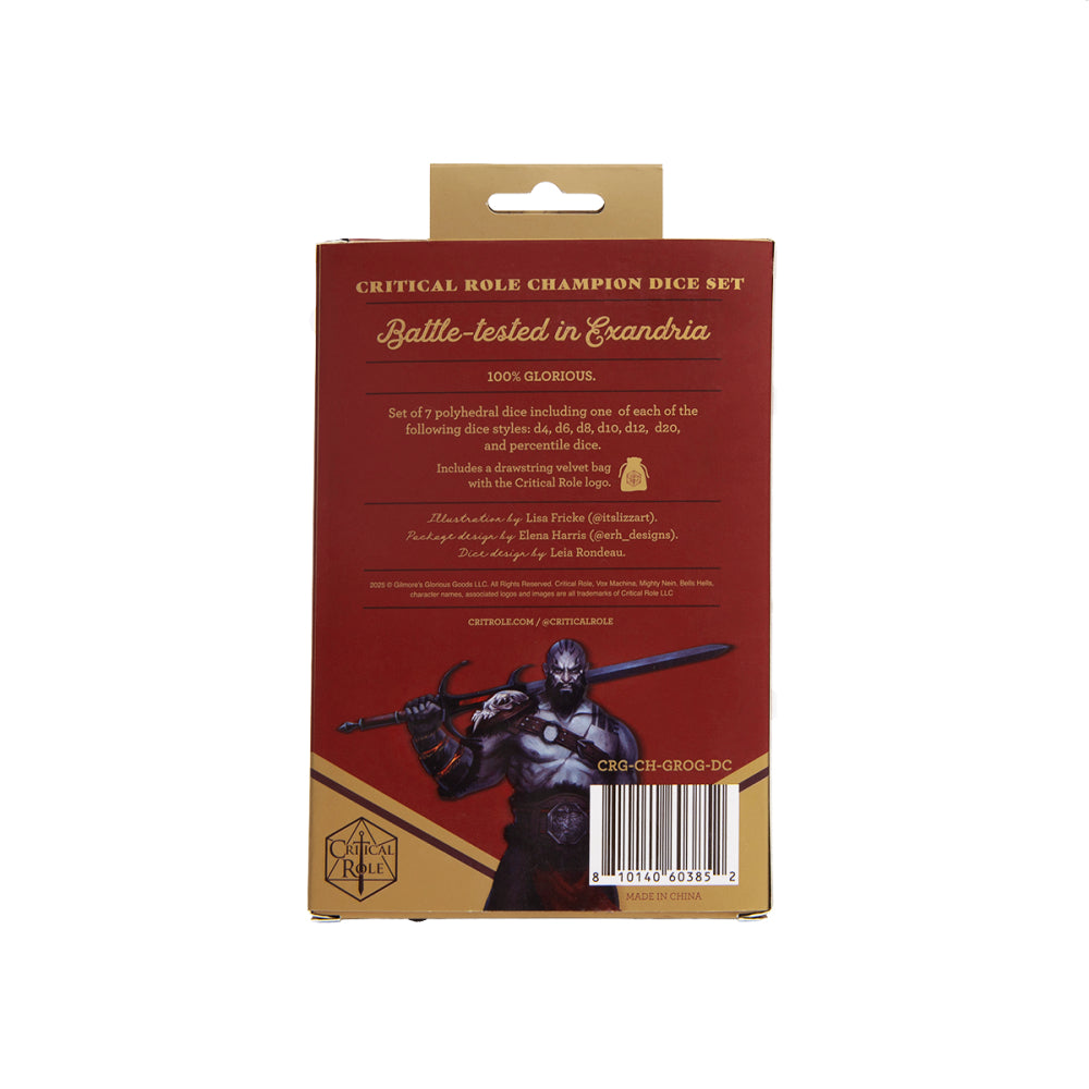 Critical Role: Champion Dice Set - Grog Strongjaw