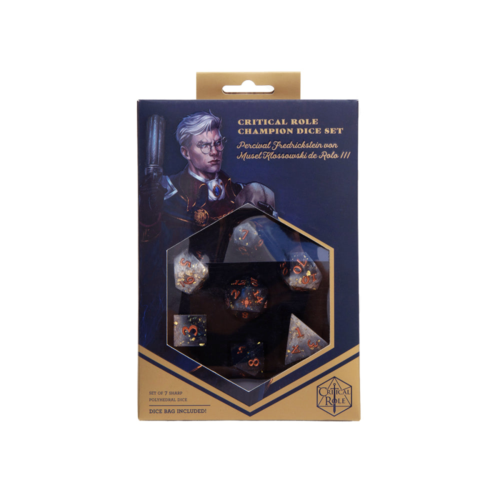 Critical Role: Champion Dice Set - Percival Fredrickstein Von Musel Klossowski De Rolo III