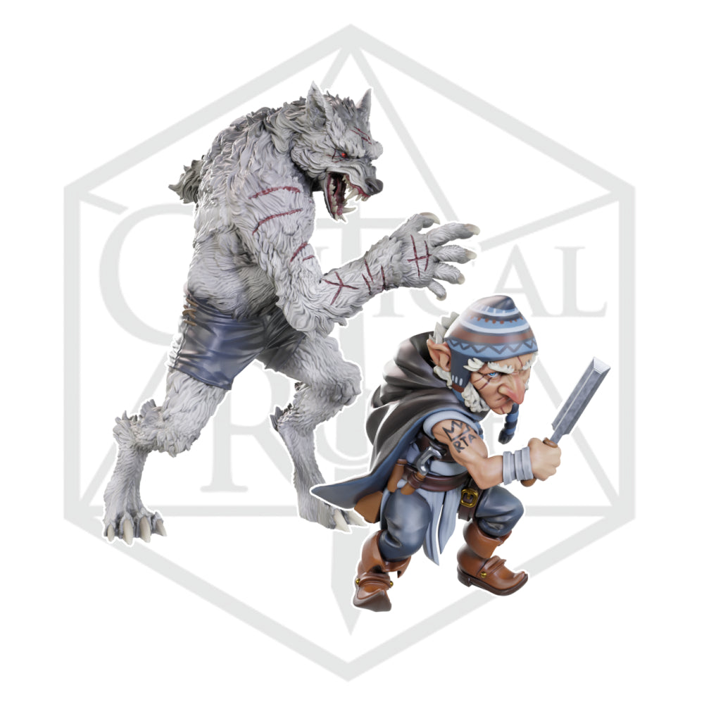 Critical Role Minis: Chetney Pock O'Pea & Werewolf (Unpainted) (WV23)