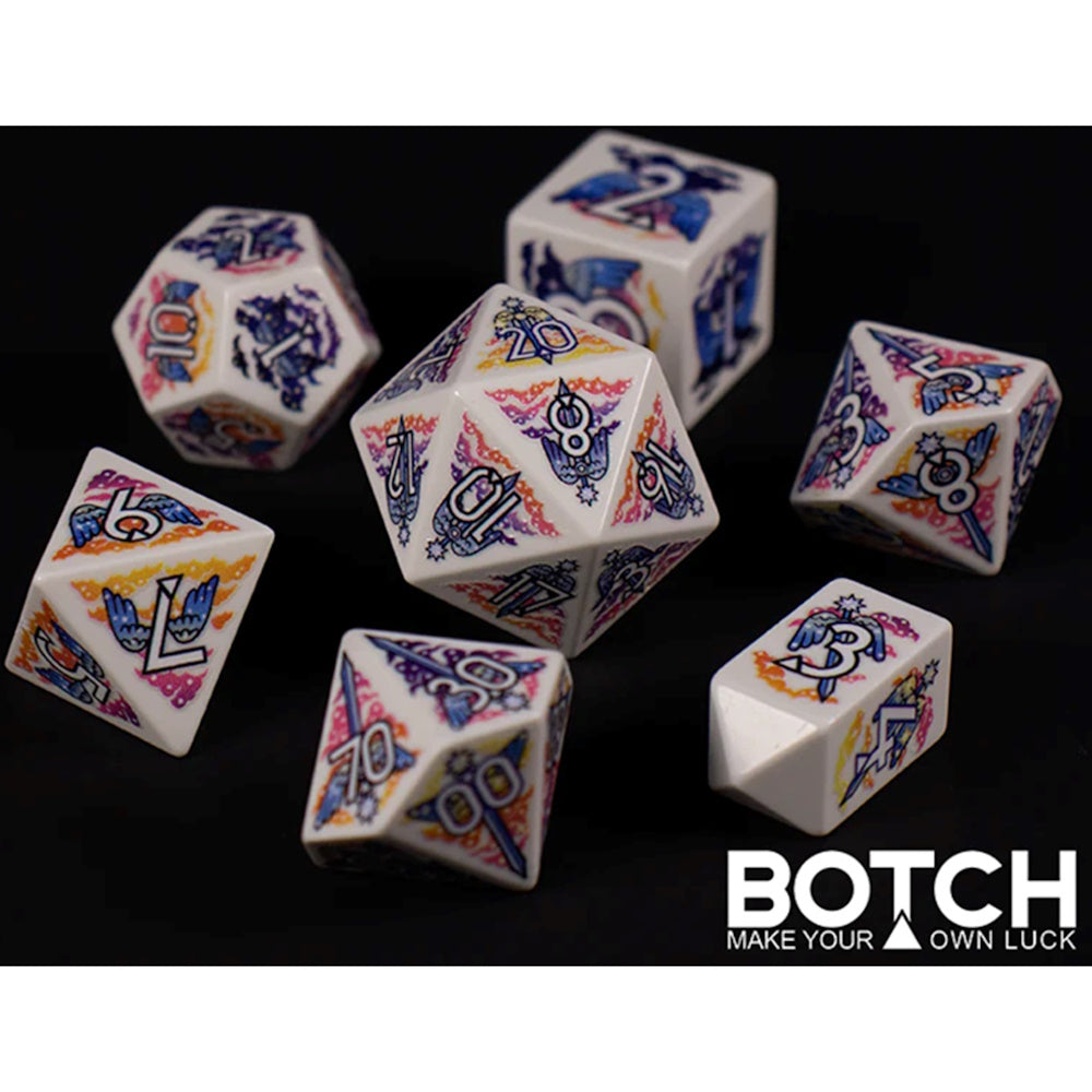 7-Die RPG Dice Set: Celestial Dawn (BOTCH)