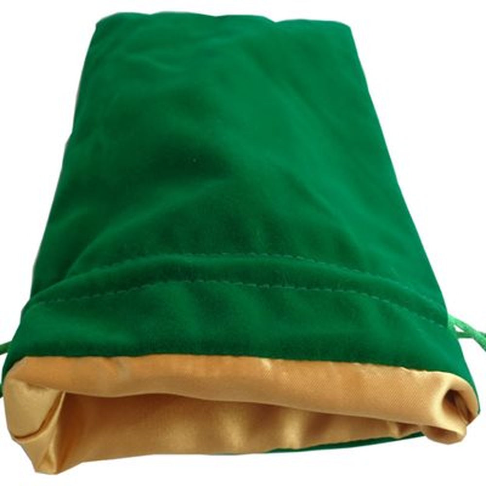FanRoll Dice Bag: Large Velvet - Green w/ Gold Satin