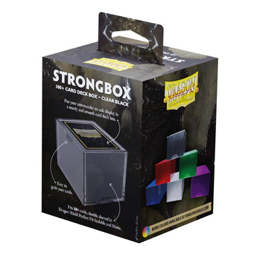 Dragon Shield Deck Box: Strongbox Clear - Black (Holds 100+)