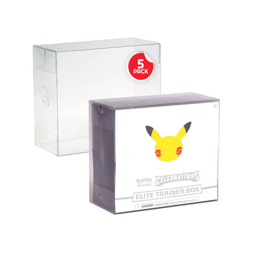 EVORETRO: Pokemon Clear Plastic ETB Protectors (0.5mm PET / 5 Pack)