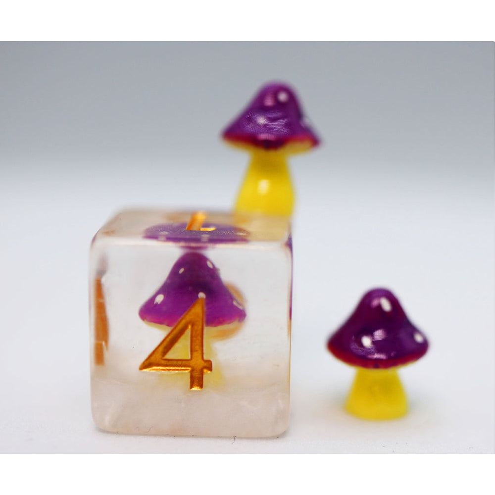 RPG Dice: Purple Mushroom (Foam Brain)