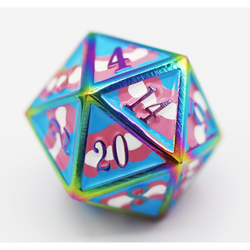 Foam Brain Dice: Transgender Pride Flag (Metal RPG Set)