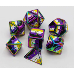 Metal RPG Dice: Nonbinary Pride Flag (Foam Brain)