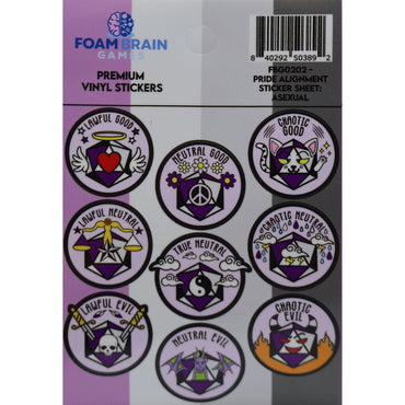Foam Brain Stickers: Pride Alignment - Asexual
