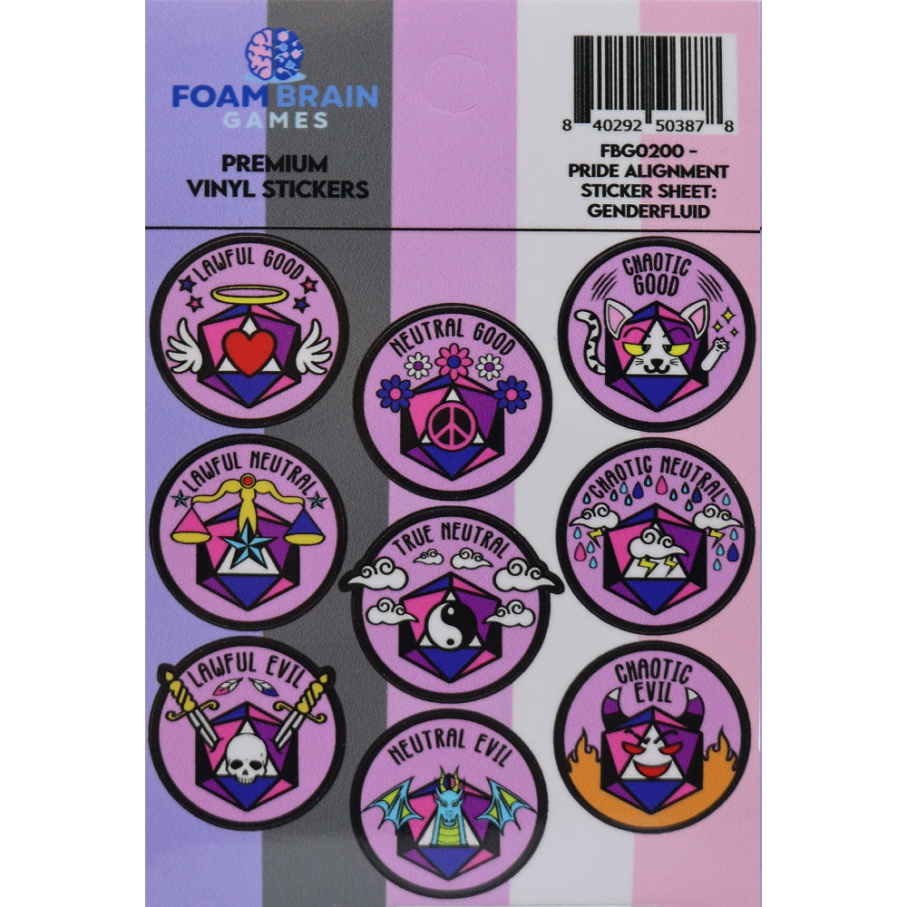 Foam Brain Stickers: Pride Alignment - Genderfluid