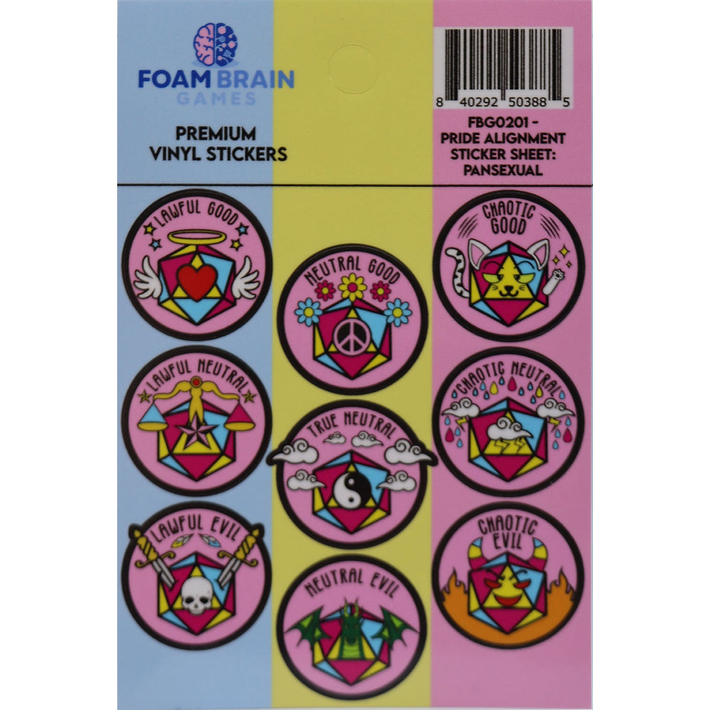 Foam Brain Stickers: Pride Alignment - Pansexual