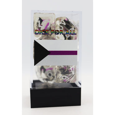 RPG Dice: Demisexual Pride Flag (Foam Brain)