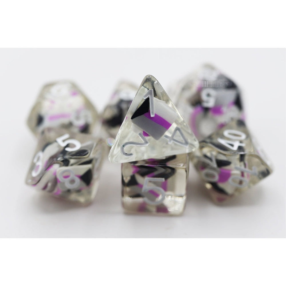 RPG Dice: Demisexual Pride Flag (Foam Brain)