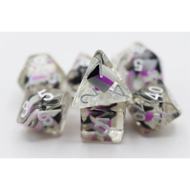 RPG Dice: Demisexual Pride Flag (Foam Brain)