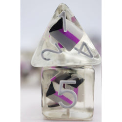 RPG Dice: Demisexual Pride Flag (Foam Brain)