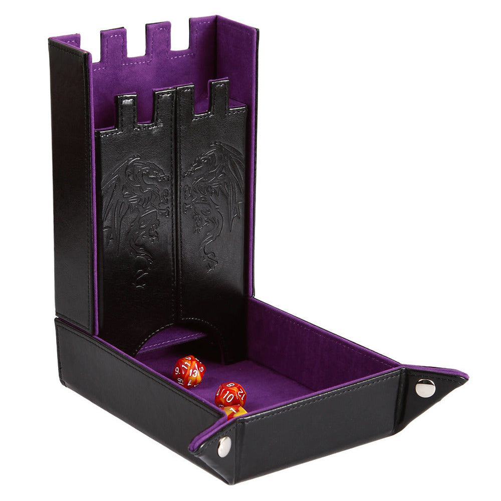 Forged Gaming Dice Tray & Tower: Draco Castle - Purple